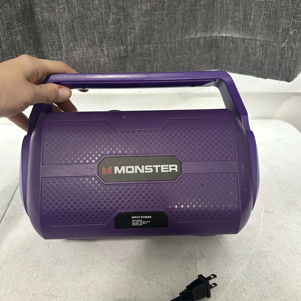 Sistema de alto-falante portátil Monster Nomad modelo roxo MNMD-PRP testado funcionando - Imagem 4 de 4