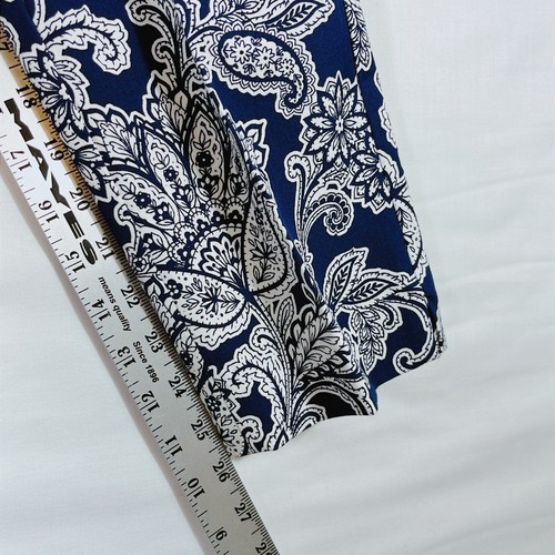 Talbots CHATHAM ANKLE PANTS Women's Sz 10P(32x26) Blue & White Paisley Print - Picture 8 of 12