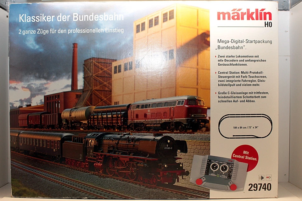 Märklin H0 29740 Mega-Digital-Startpackung Bundesbahn mit 2 Loks, CS2, Wagons... - Bild 1 von 4