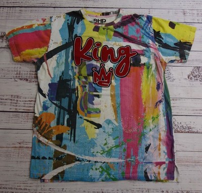 AHP Another Hype Piece King Logo Abstract Painting Art Urban Hip Hop T-Shirt 2XL