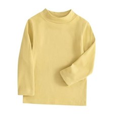 Kids Mock Turtleneck Thermal Underwear Fleece Shirts Little Boys 4T Yellow