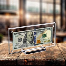 Soporte de acrílico para billetes de dinero con marco para billetes de moneda de Estados Unidos