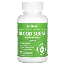 2 X NuBest, Blood Sugar, Extra Strength, 60 Vegetarian Capsules