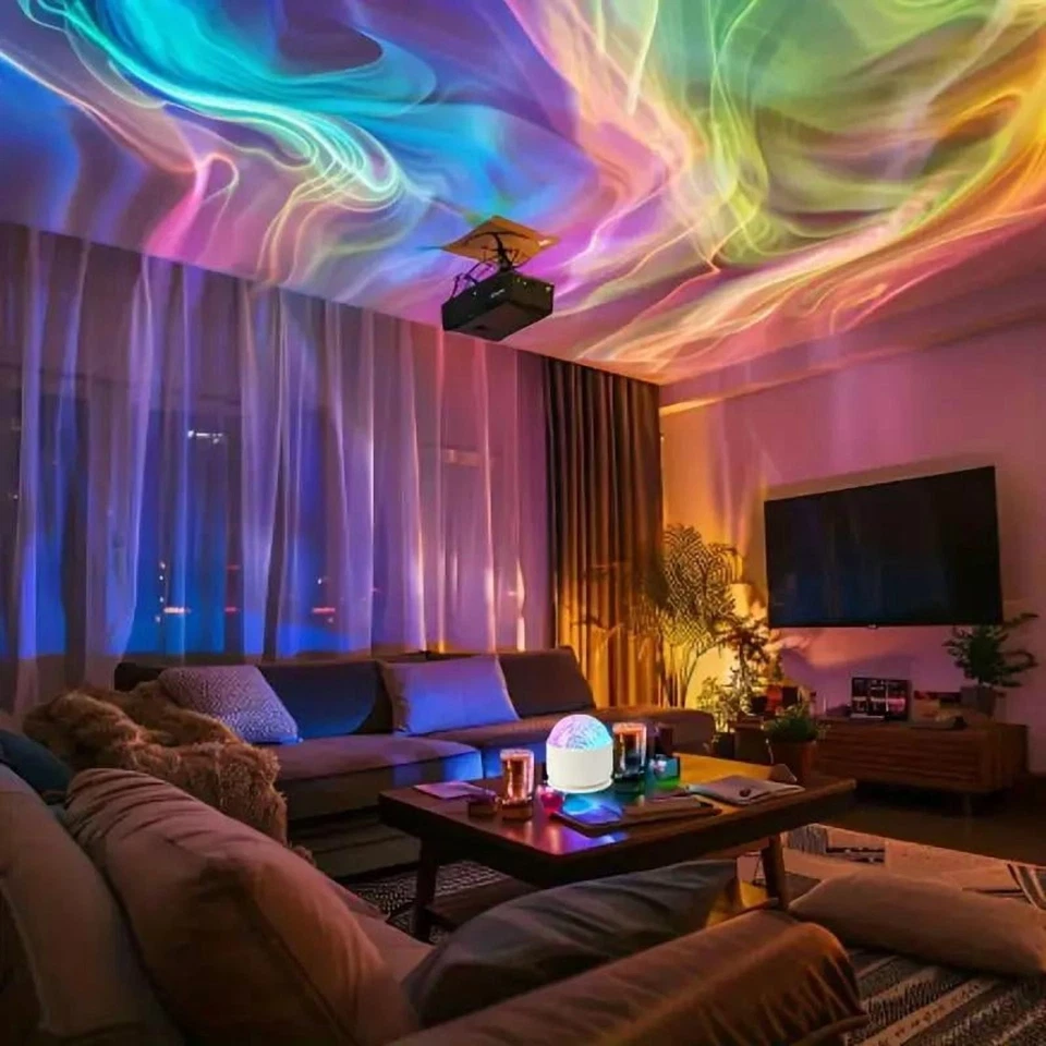 Aurora/ Water Ripple Projector Light,USB Rechargeable, 16 Colors W Remote NIB! - Image 2 of 4