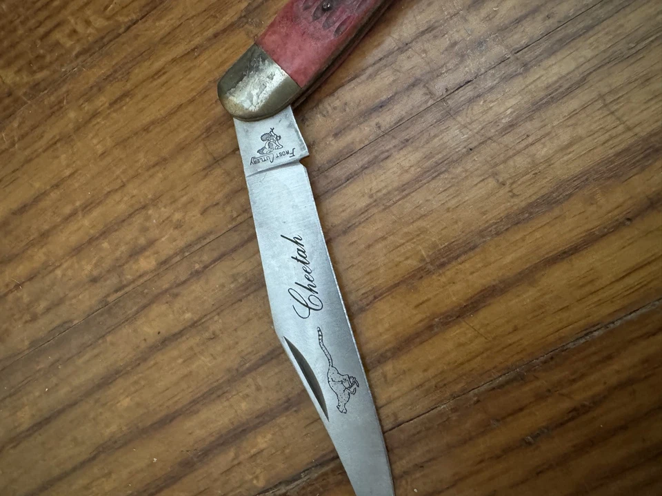 Vintage Frost Cutlery “Cheetah” Folding Pocket Knife Japan 5” Closed Wood Handle - Image 4 of 4