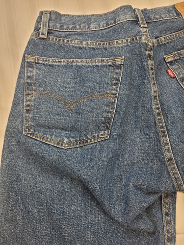 Levis 505 Shorts Mens 36 Blue Denim Baggy Skater Red Tag Western - Picture 10 of 11