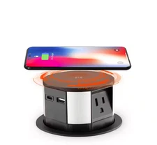 Link2Home Wireless Charging Pop Up Outlet 10W Fast Induction Charger Matte Black