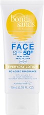 Bondi Sands Face Sunscreen SPF 50+ Fragrance Free Lotion 75ml Aloe Vera New