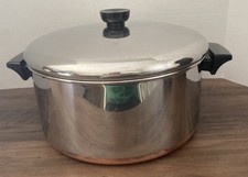 Vintage Revere Ware 1801 Copper Bottom 6QT Quart Stock Pot W/lid Clinton,ILL