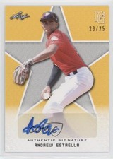 2020 Leaf Perfect Game National Showcase Yellow 23/25 Andrew Estrella Auto 0tw4