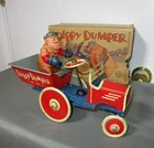VINTAGE MARX 1940 POPEYE'S CARTOON BRUTUS TIN WIND UP DIPPY DUMPER CAR IOB