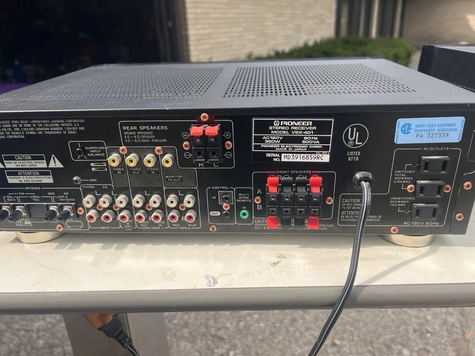 Vtg Pioneer Audio/Video Stereo Receiver VSX-401 TESTED - Image 2 of 4