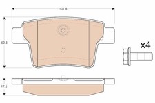 Bremsbelagsatz Hinten für Ford Mondeo III B5Y Limo B4Y Turnier BWY Jaguar 01-09