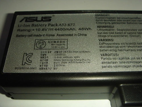 Original ASUS Batterie A32-K72 N71VG PRO 72Q K72JK K72