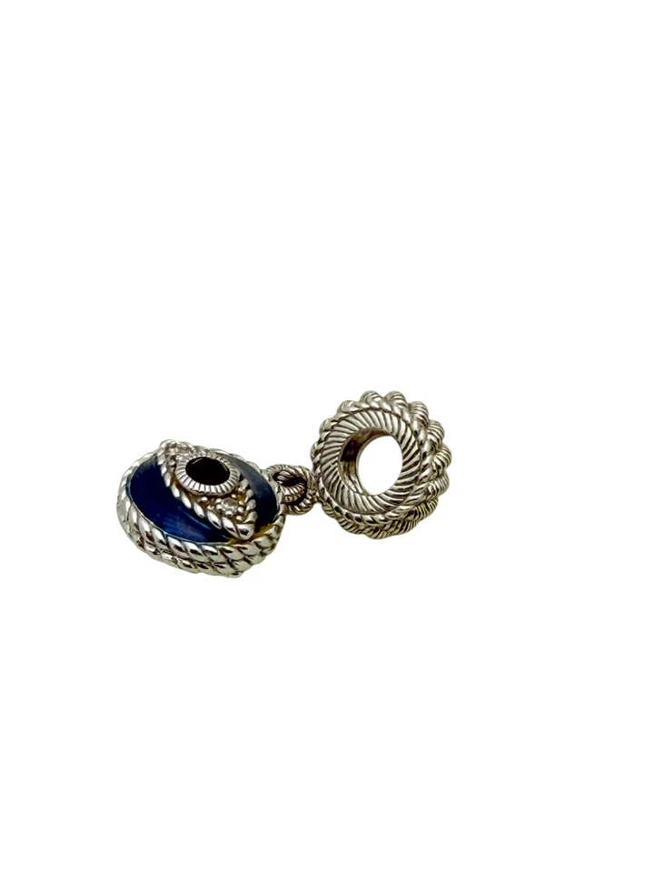 Dije para pulsera Judith Ripka plata esterlina circonita cúbica esmalte azul pavé mal de ojo Foto 2 de 3