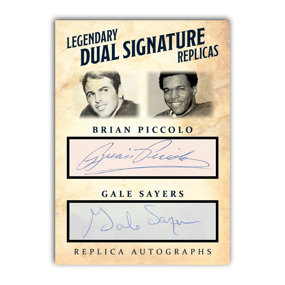 Brian Piccolo Gale Sayers Reprint ACEO Replica Dual Signature Card