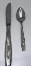 Simeon L & George H Rogers Oneida Ltd MAYBROOK ROSE Stainless knife and spoon