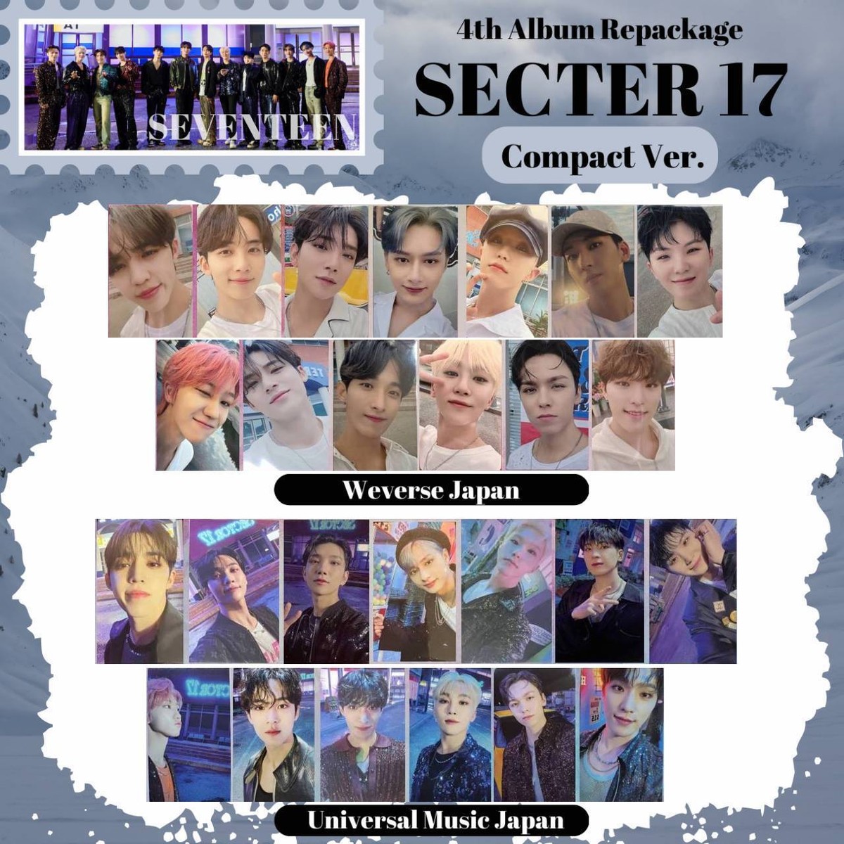 SEVENTEEN PhotoCard Sector 17 Compact ver. UMJ Weverse Japan SEVENTEEN PhotoCard Sector 17 Compact ver. UMJ Weverse Japan
