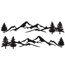 Side Body Car Stickers And Decals Mountain Tree Forest Graphic DIY Vinyl 2PCS