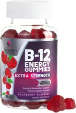 Vitamin B12 Energy Gummies - Extra Strength 4500mcg Chewable for Energy, Metabol