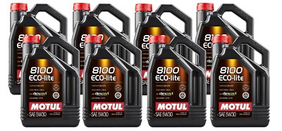 Motul 8100 ECO-LITE 5W30 - 40 Liters - Fully Synthetic Engine Motor Oil (8 x 5L)