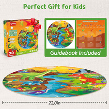 Floor Puzzles for Kids Ages 4-6, Large 70 Piece Dinosaur Puzzles for Kids Age...