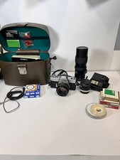 Minolta SRT 201 35mm Film Camera Rokkor X 50mm F1.7 Lens Extra Lens Accessories