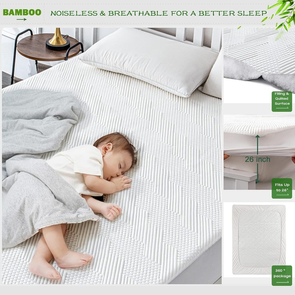 GRT Rayon Bamboo Waterproof Mattress Protector Cal California King