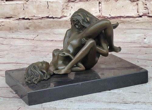 Sculpture Statue Signed Milo Couple Abstract Modern Art Nude Bronze Figure Deal - Picture 3 of 10