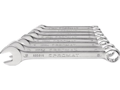 PROMAT  Ringmaulschlüsselsatz  8 teilig  Schlüsselweite 8-19 mm Form A CV-Stahl