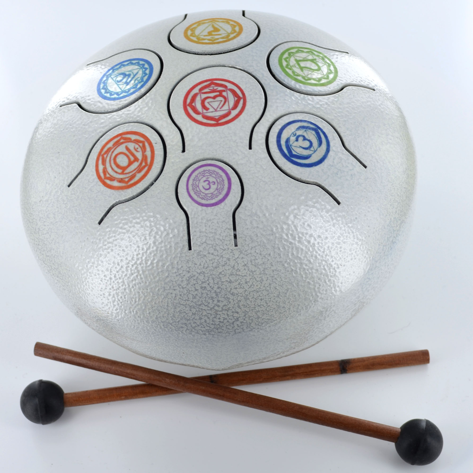 Happy Drum Mallet White Steel Tongue Drum 7 Note Chakra