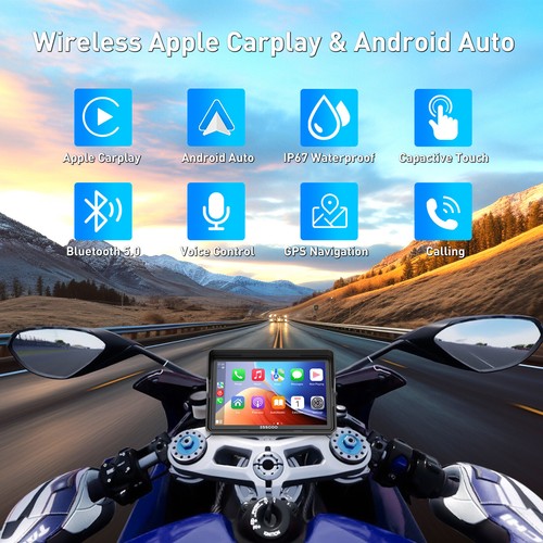 5" Motorcycle GPS Navigator Motorbike Carplay Navigation Waterproof Touch Screen - Picture 2 of 15