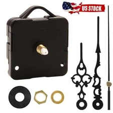 Black Replacement Wall Clock Quartz Movement Mechanism Hands Repair Parts DIY-US