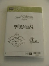 NOP Stampin' Up! Vintage Verses Unmounted Rubber Stamp Set - 4 Stamps