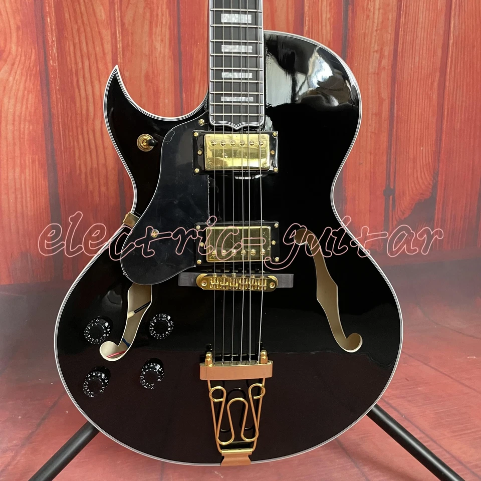 Metallic Byrdland Black Left Handed Electric Guitar Gold Hardware Mahogay Body - Image 2 of 4