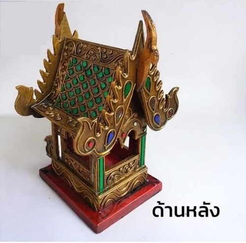 Thai Spirit House Golden Craft Teak Wood Buddhist Temple Altar Handmade Shrine - Picture 3 of 9