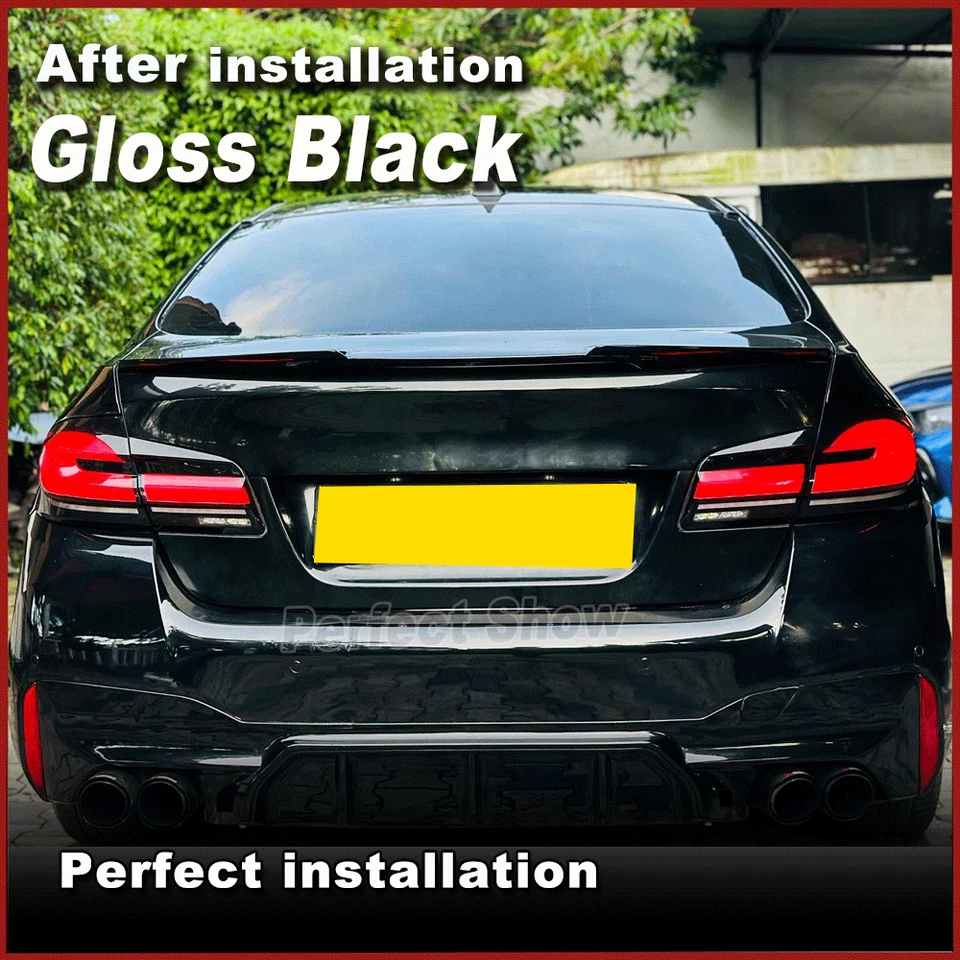 Glanz Schwarz Diffusor Heckansatz Passt für BMW 5er G30 M550i Mit M-Paket 18-19 - Bild 2 von 4