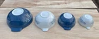 Vintage Pyrex Set 4 Colonial Mist Cinderella Nesting Bowls 441, 442, 443, 444