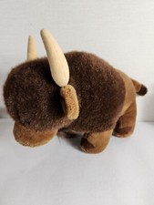 Vtg Dakin Brown Buffalo Bison Plush Realistic Stuffed Animal 1984 Korea