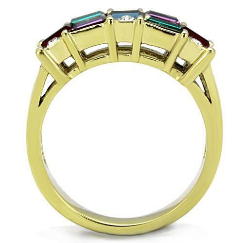TK1719 - IP Gold(Ion Plating) Stainless Steel Ring with Top Grade