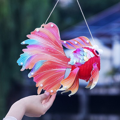 1 Set Mid-Autumn Festival Goldfish Lantern DIY Kit Chinese Glühe Papierlaterne 