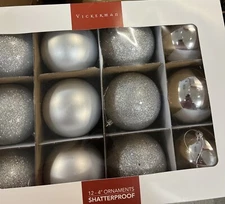 Vickerman 4” Ornaments Qty 12 Shatterproof