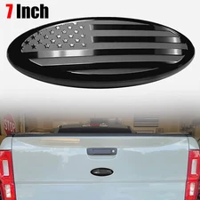 7" For F-150 F-250 F-350 Black American Flag Front Grille Tailgate Oval Emblem