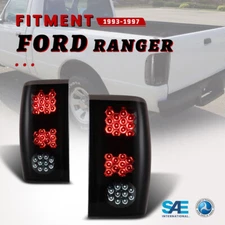 For 93-99 Ford Ranger LED Tail Lights Rear Brake Lamp Smoke Lens Pair Black