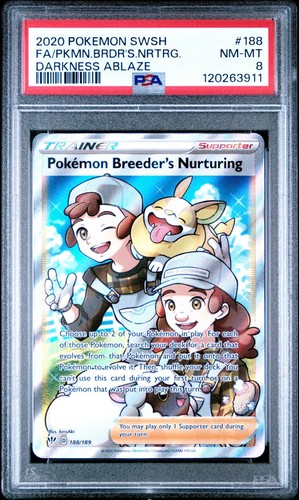 Pokémon Breeder's Nurturing graded PSA 8 for sale on eBay