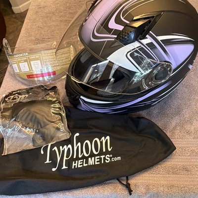 Typhoon Helmets Adult Full Face Snowmobile Helmet DOT Matte Purple X-small