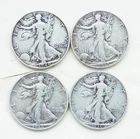 Lot of 4 United States Walking Liberty Half Dollars 1936, 1936 D, 1938 & 1940 S