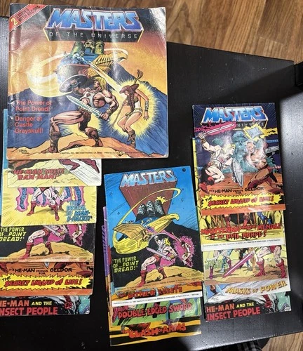 15 Vintage 1980’s He-Man Masters of the Universe MOTU Figure Mini Comic Book LOT