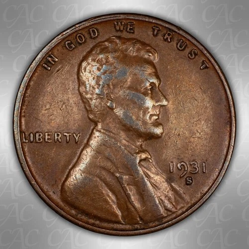 1931-S Lincoln Cent CACG XF-40 CAC