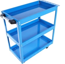 3-Tier Utility Cart,Shelves Rolling Carts w/Brake Wheels,450lbs Mechanic Storage
